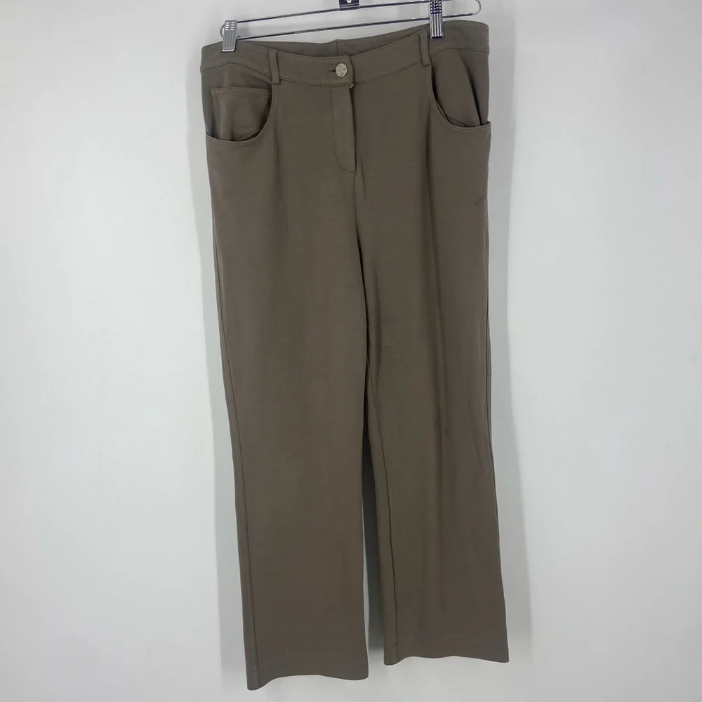 St John Yellow Label Tag Straight Leg Trouser Pants Womens 6 Brown Tan - Picture 1 of 7